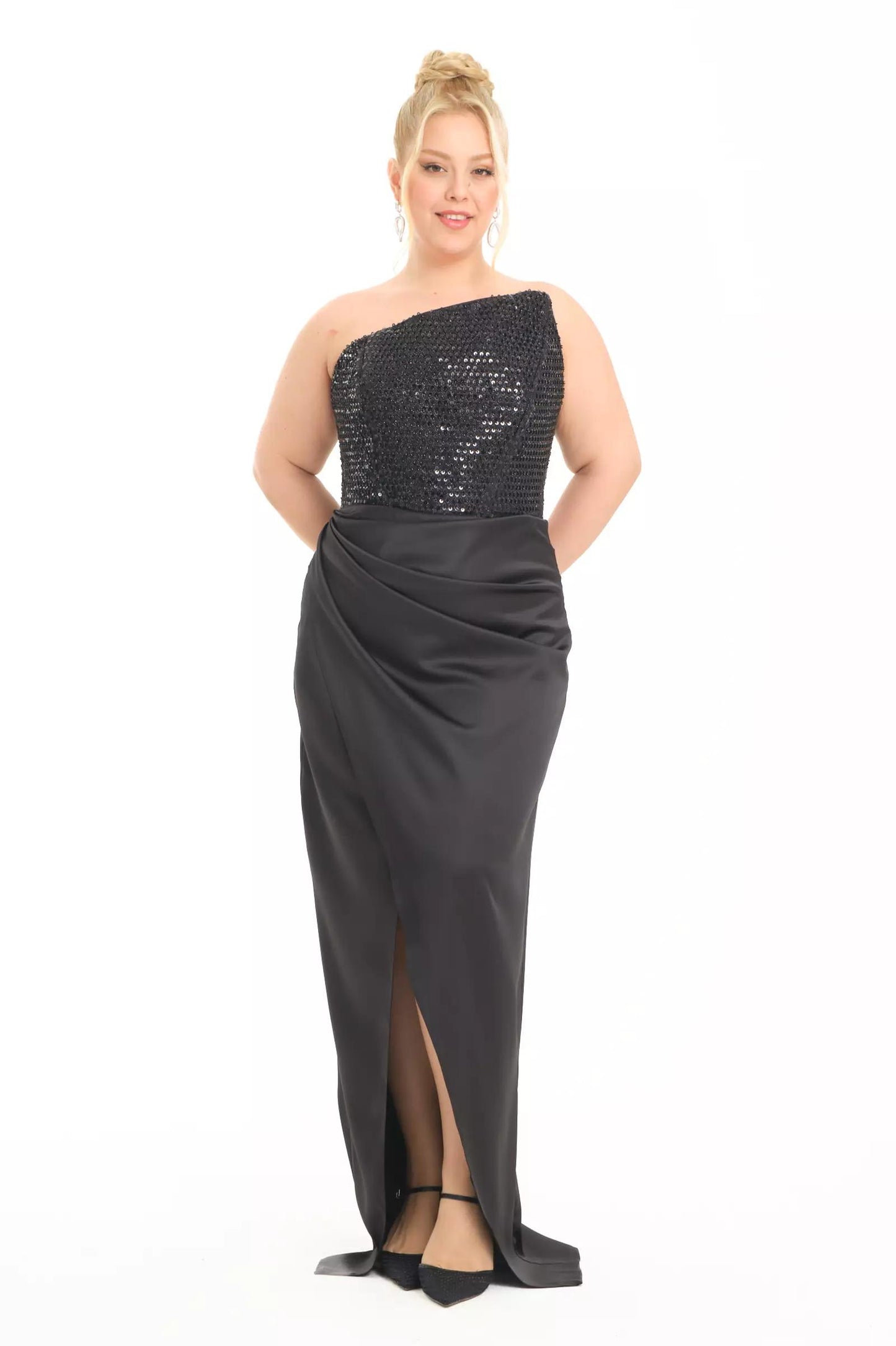 Satin Maxi Dress Black