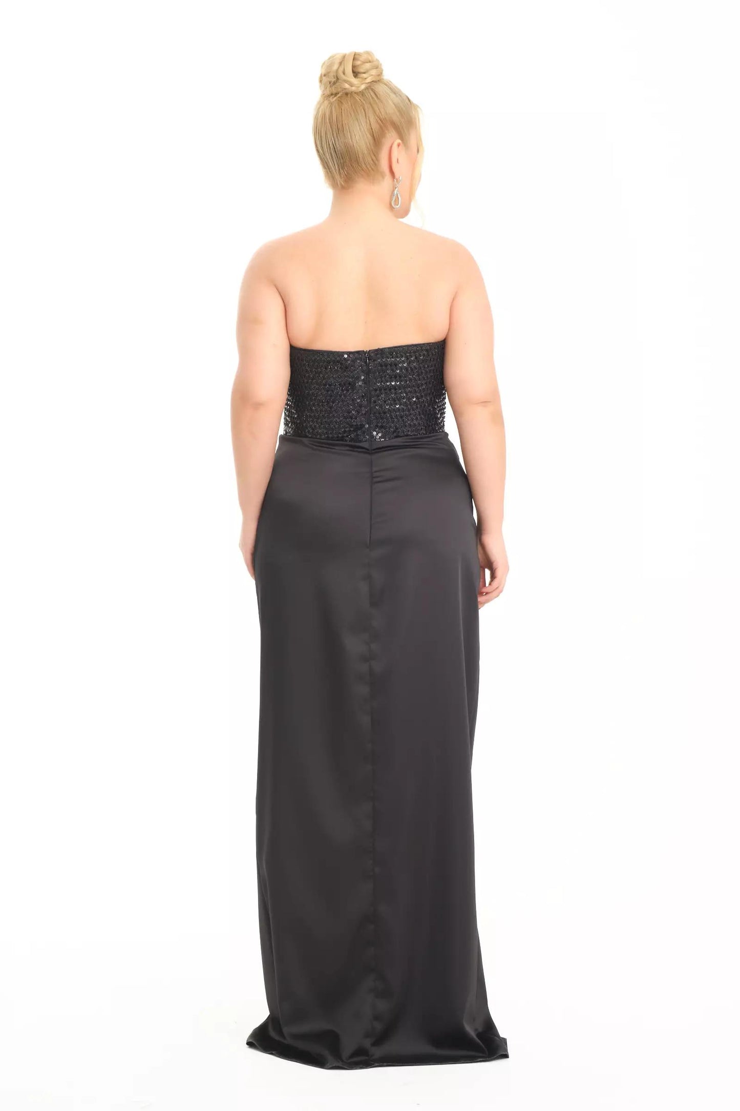 Satin Maxi Dress Black