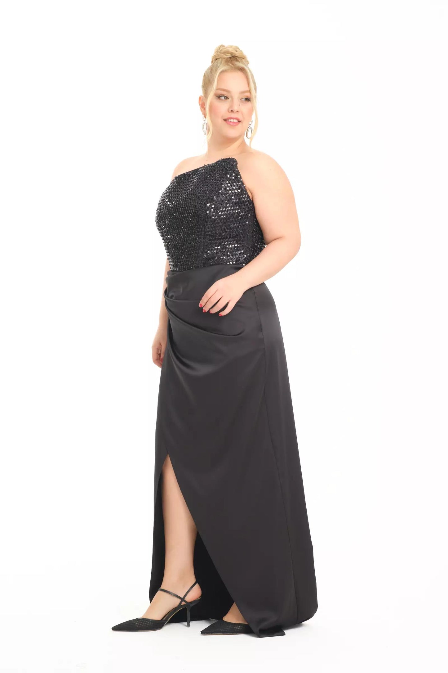 Satin Maxi Dress Black
