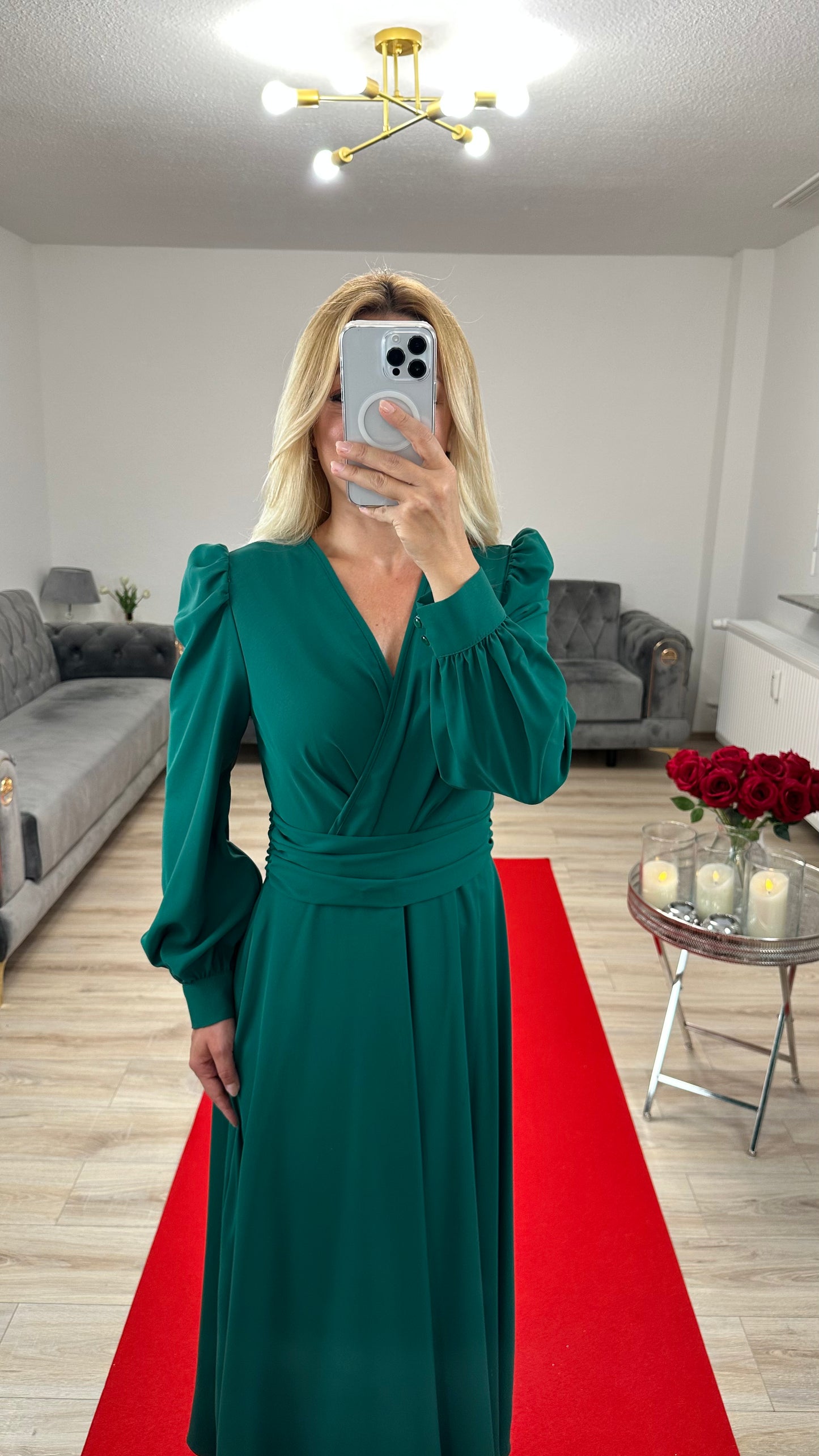 Robe midi vert