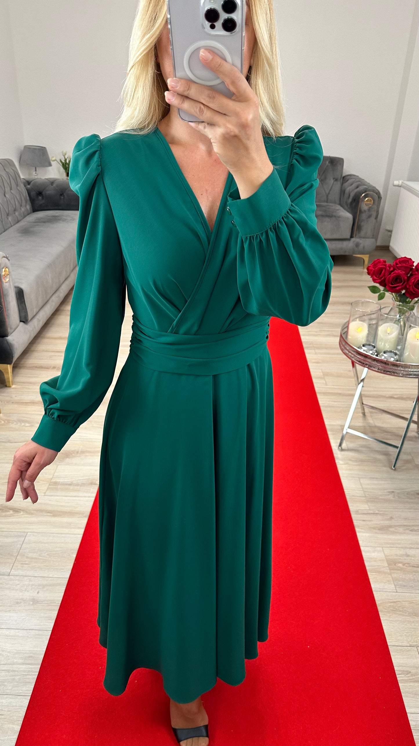 Robe midi vert