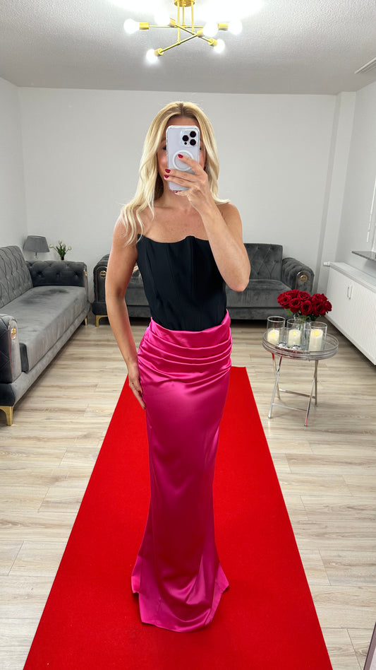 Pink Satin Long Dress