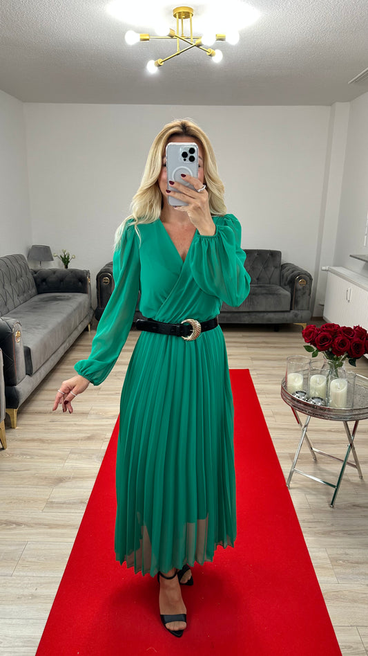 Dress with belt Green