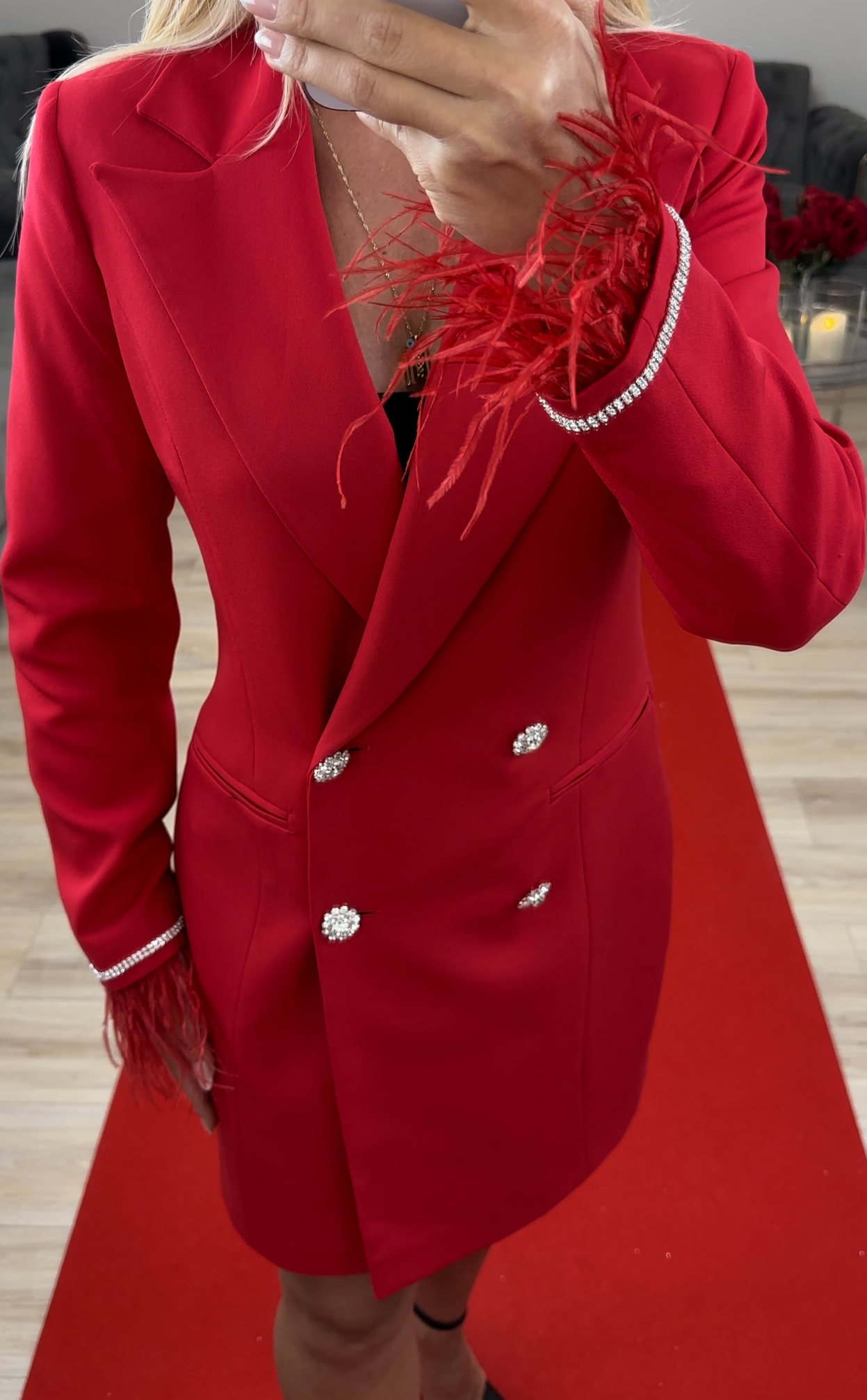 Blazer Kleid Rot