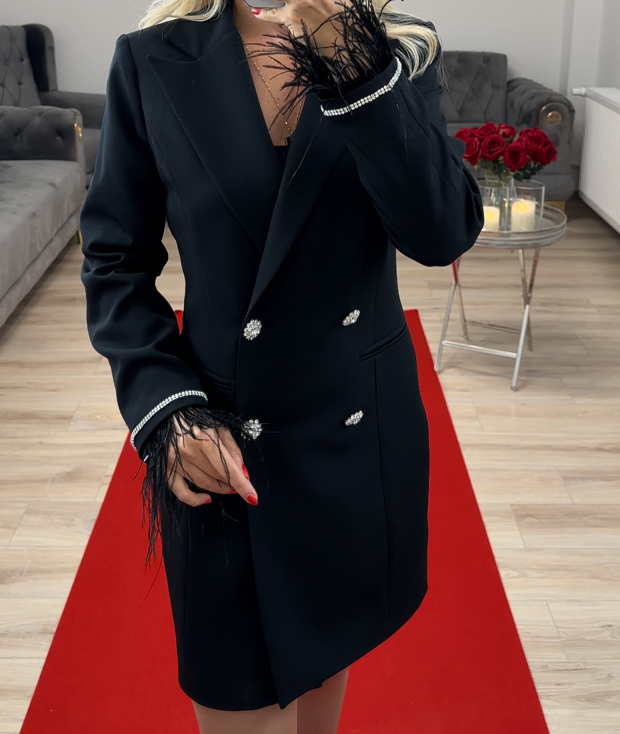 Blazer Kleid Schwarz