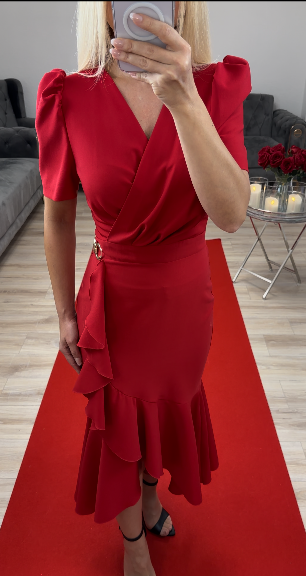 Midikleid Rot