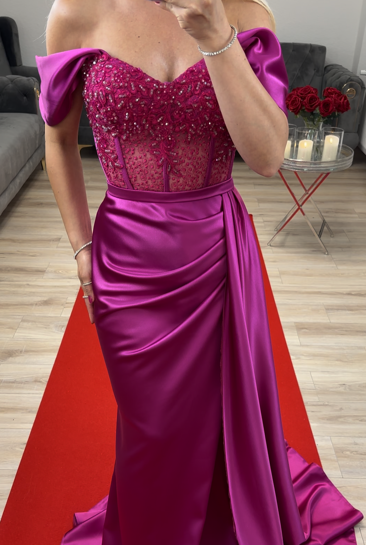 Corsagenkleid Fuchsia