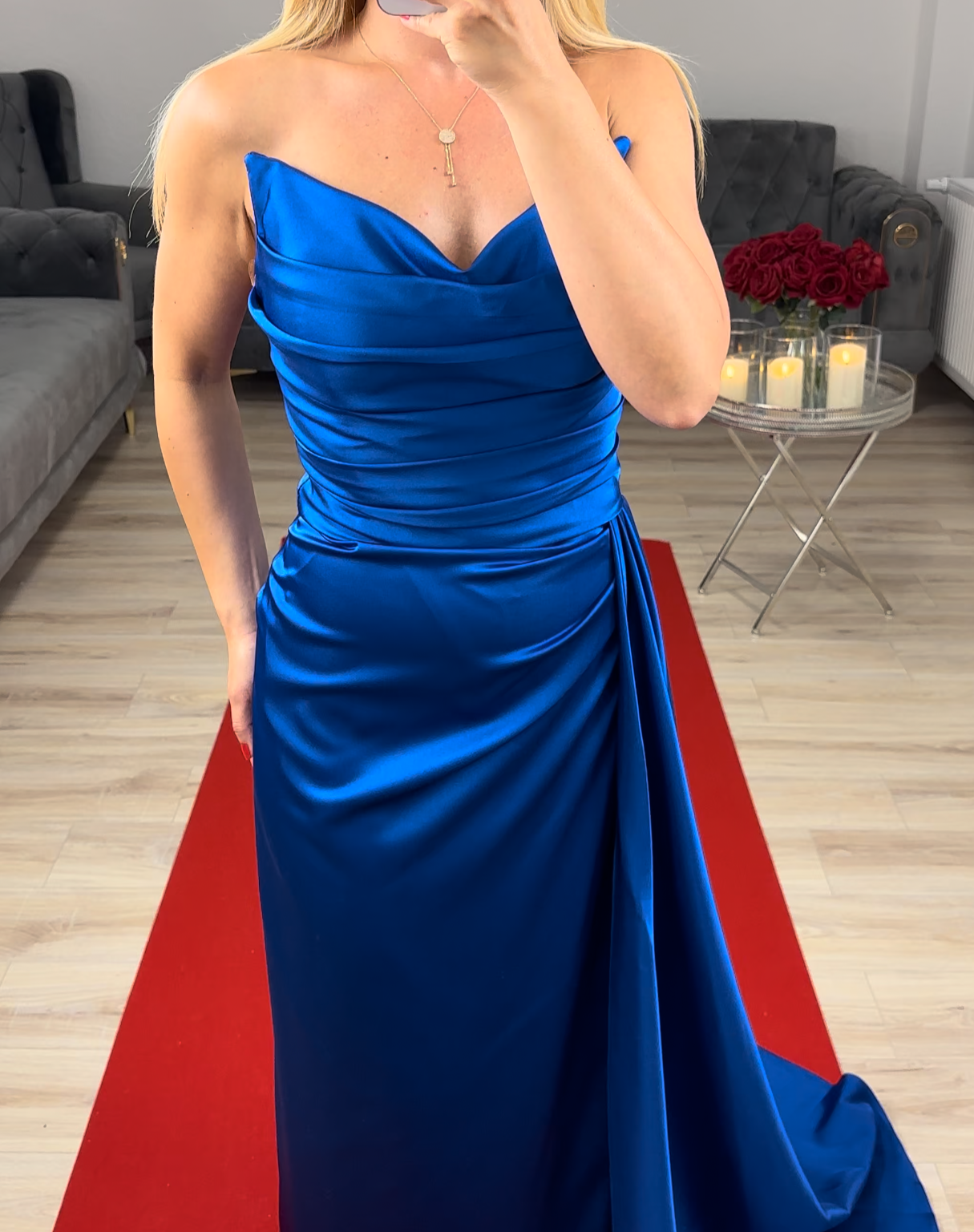 Abendkleid Corsage Blau