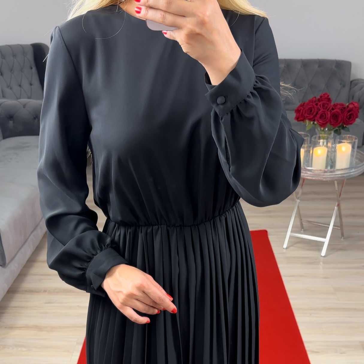 Kleid langarm Hijab Schwarz