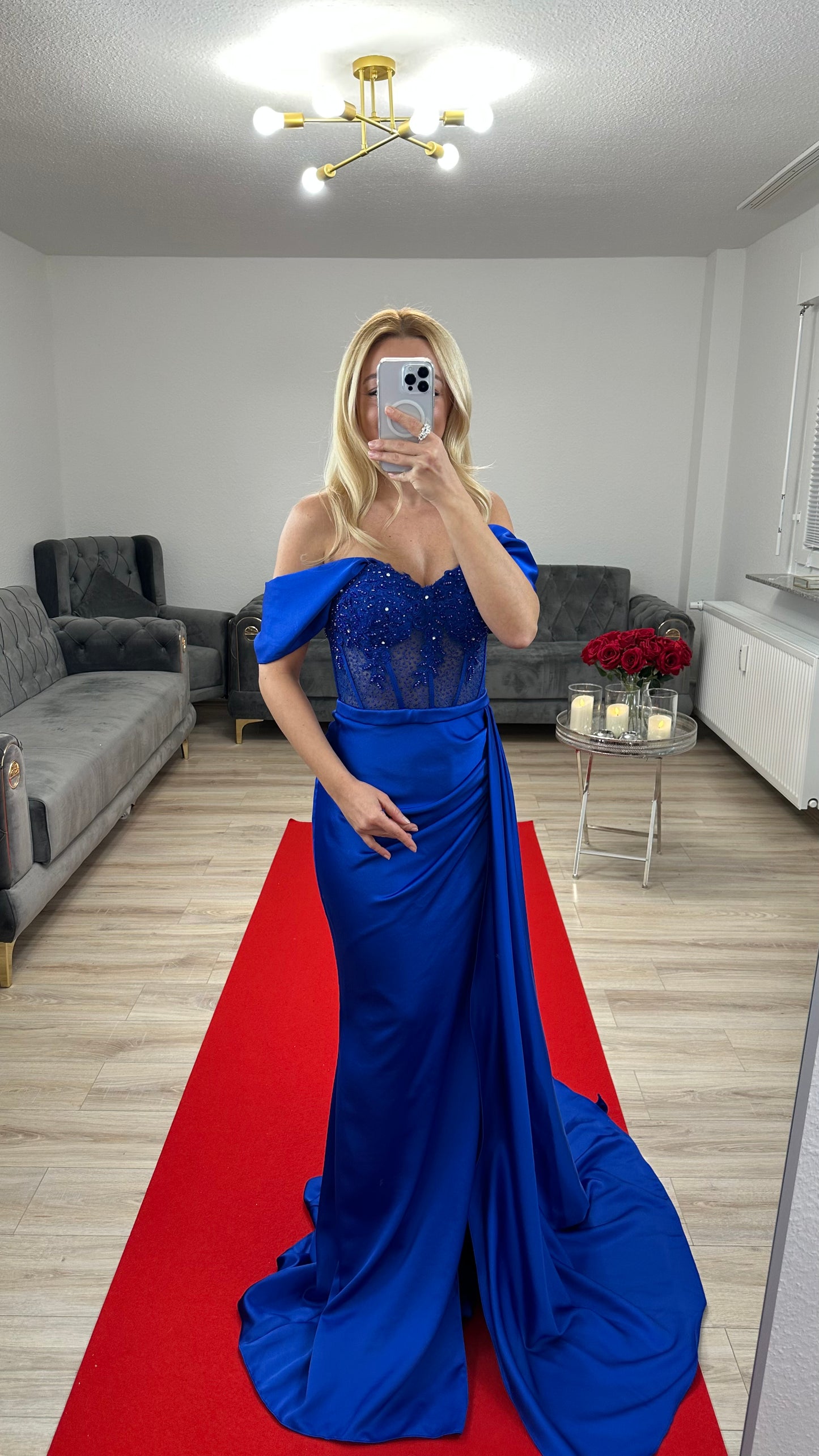 Corsagenkleid Royalblau