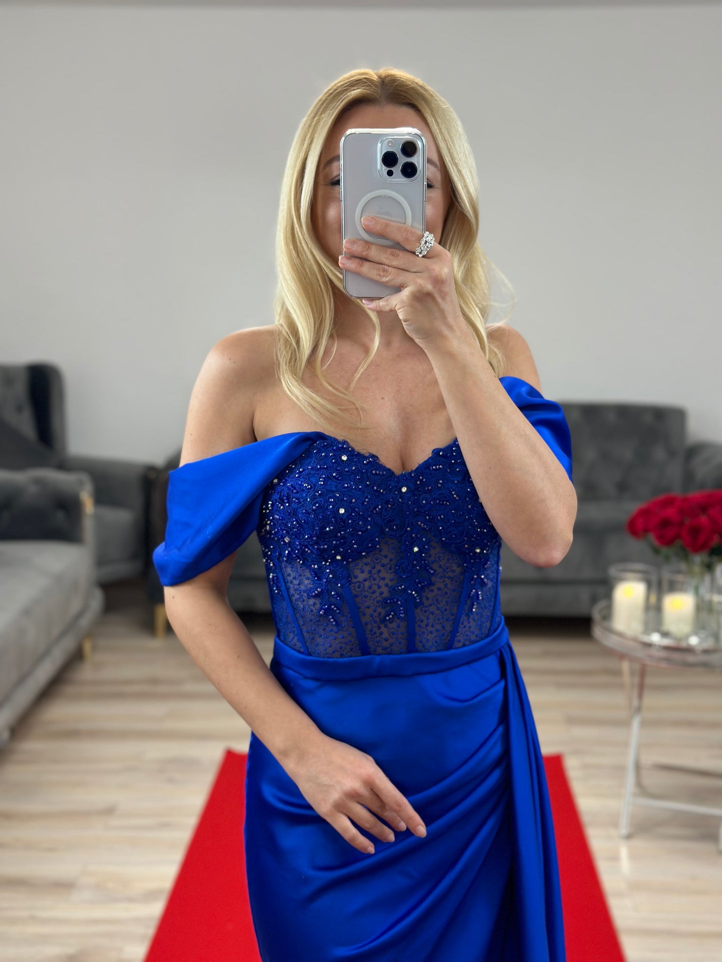 Corsagenkleid Royalblau