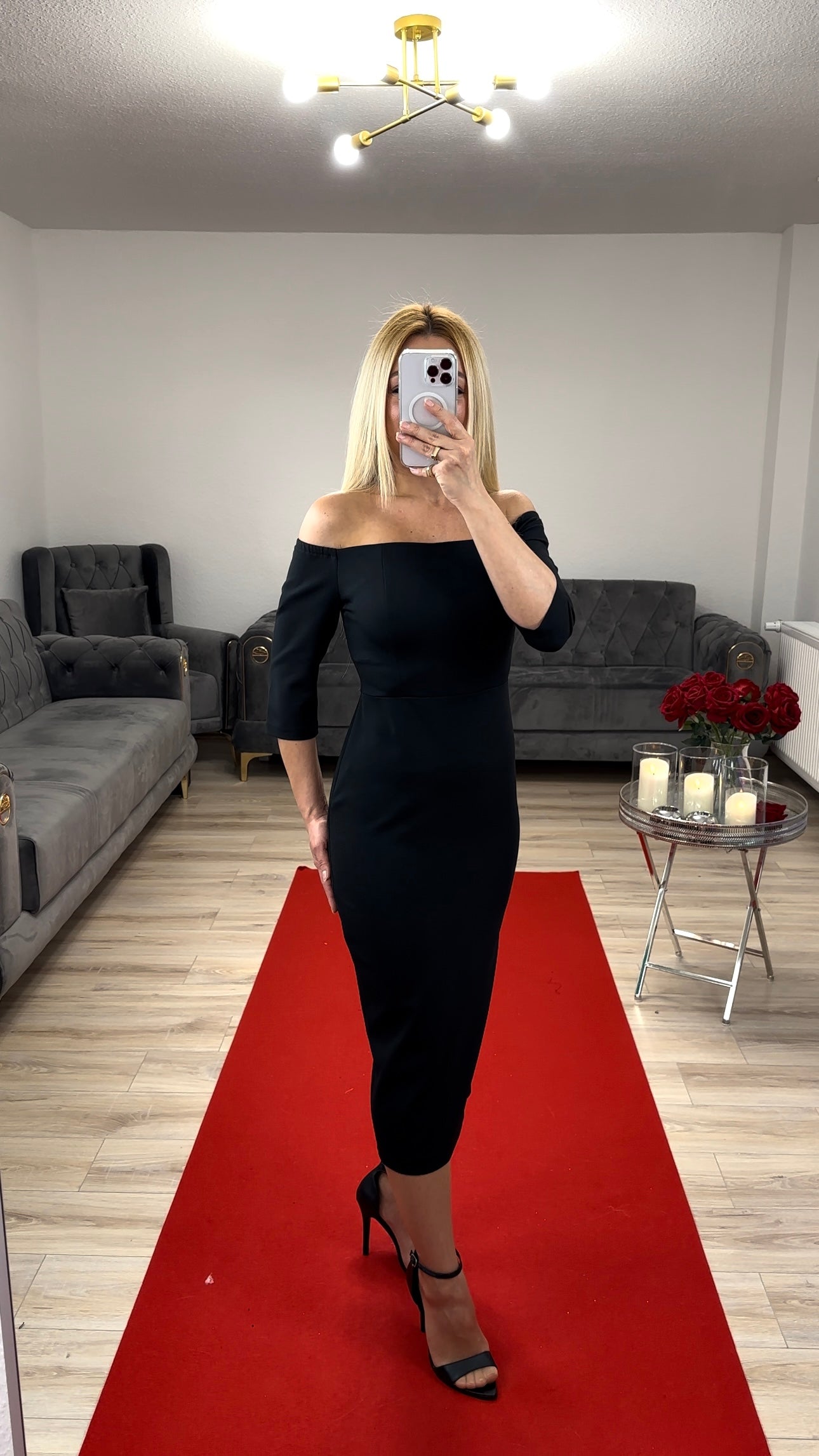 Midikleid Schwarz