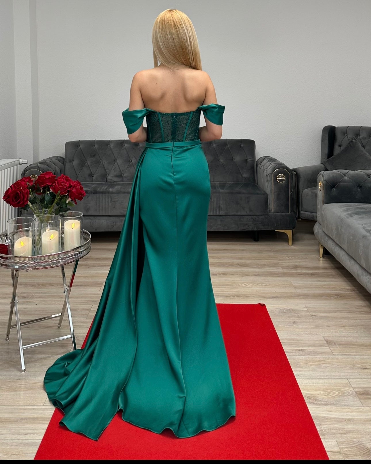 Corsagenkleid Smaragdgrün