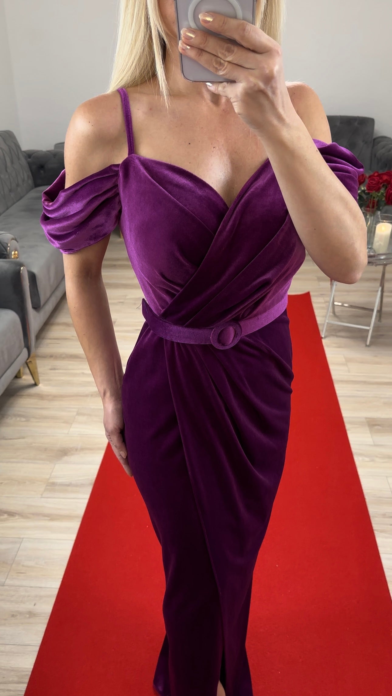 Samtkleid Fuchsia